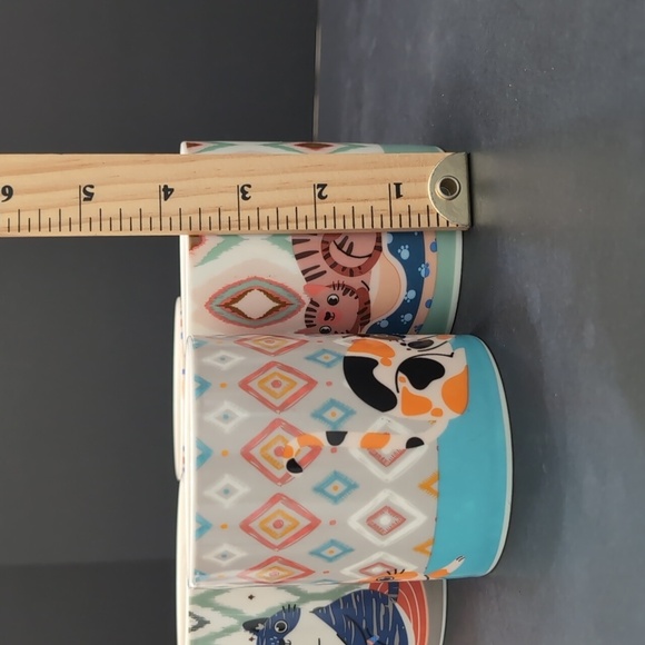 Stokes Set Of 4 Colorful Bone China Mug Set with Cat Designs. - Picture 10 of 10